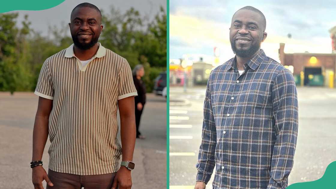 Bolarinwa Olajide smiles as he poses for solo pictures at different events Bolarinwa Olajide smiles as he poses for solo pictures at different events