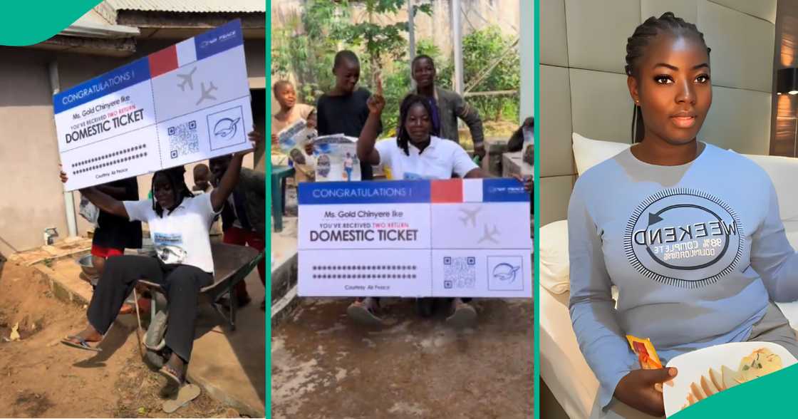 Lady shares what Air Peace gave her after visiting her for celebrating being first in her community to enter an aeroplane Lady shares what Air Peace gave her after visiting her for celebrating being first in her community to enter an aeroplane