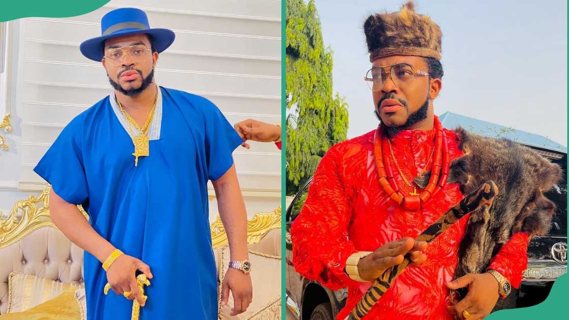 Maleek at his house (L) and when filming a movie (R) Maleek at his house (L) and when filming a movie (R)
