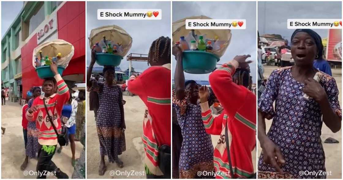Heartwarming video, young man hawks for elderly woman, young man collects wares, youth hawks for woman Heartwarming video, young man hawks for elderly woman, young man collects wares, youth hawks for woman