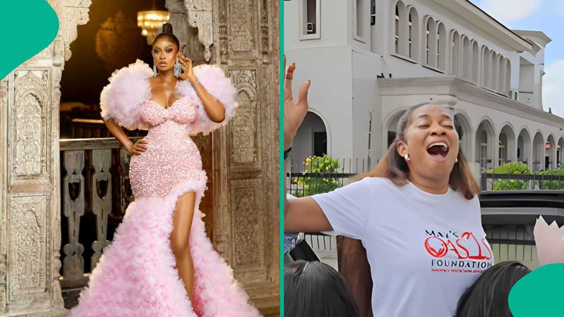 May Edochie gets surprised by her fans. May Edochie gets surprised by her fans.