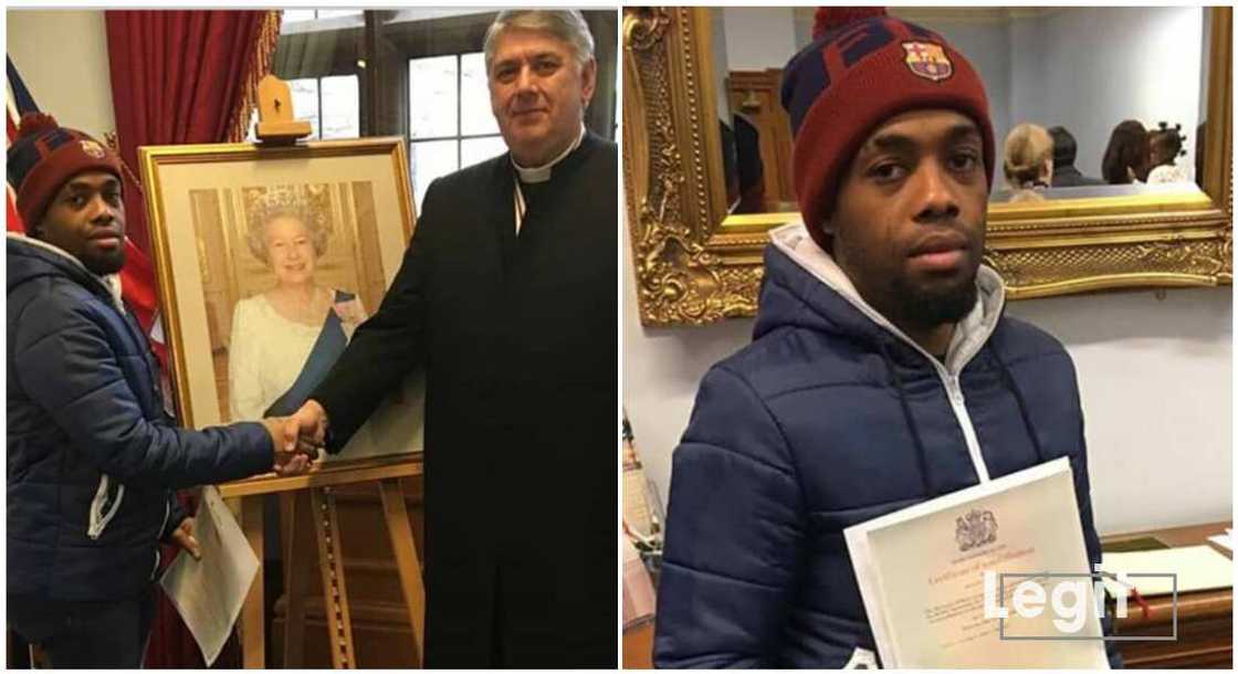 Joy as Nigerian man finally gets UK citizenship after 10 years, shows off what the certificate looks like