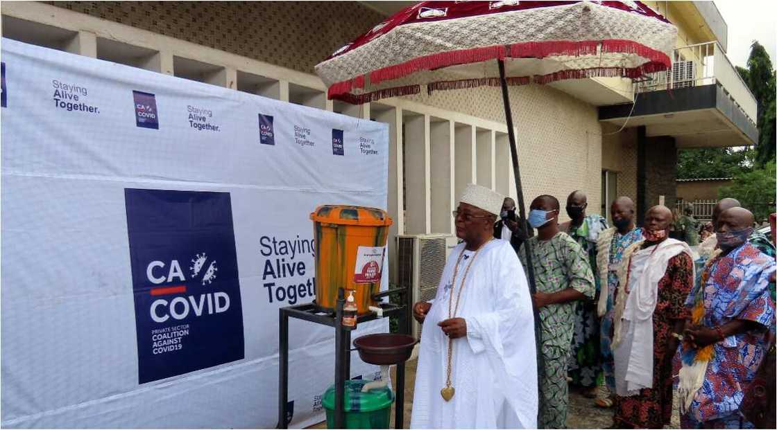 COVID-19: CACOVID furthers it sensitization campaign, bags the support of Alake of Egba land COVID-19: CACOVID furthers it sensitization campaign, bags the support of Alake of Egba land