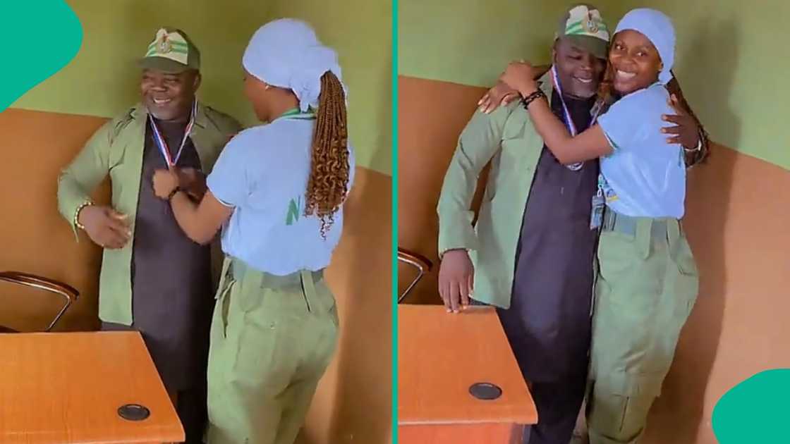 A Nigerian lady has melted hearts after sharing a touching video celebrating the completion of her NYSC orientation camp by honouring the father who made it all possible. A Nigerian lady has melted hearts after sharing a touching video celebrating the completion of her NYSC orientation camp by honouring the father who made it all possible.