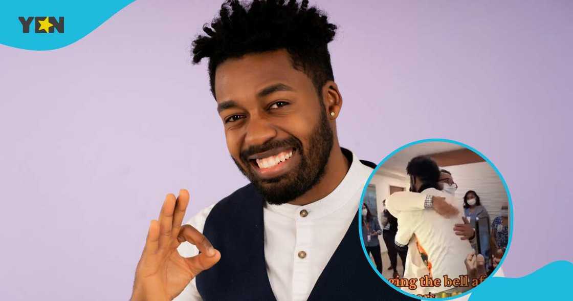 Man defeats cancer. Man defeats cancer.