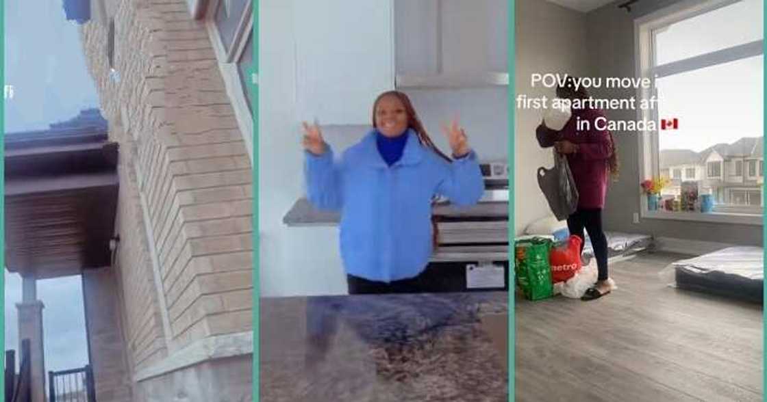 Lady flaunts her new apartment in Canada after 1 week