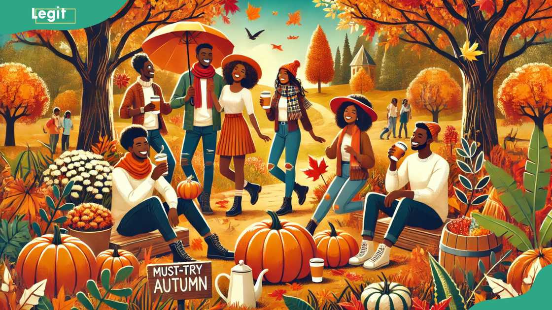 Illustration showing people enjoying different must-try fall activities