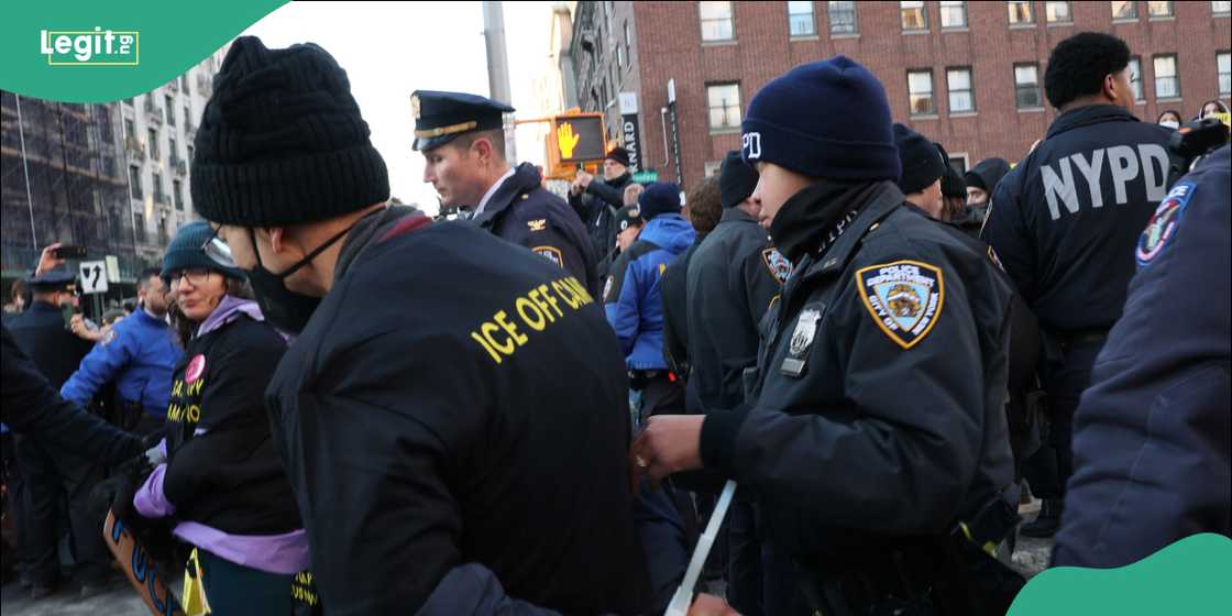 NYPD officers arrived to disperse the crowd and made several arrests during the disturbance.