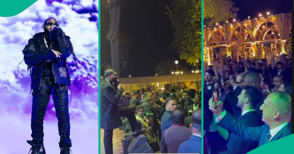 Davido performs in India. Davido performs in India.