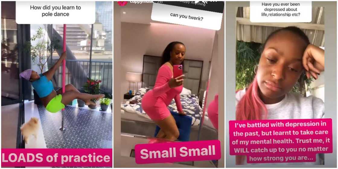 I can pole dance, twerk a little and have battled depression in the past, DJ Cuppy reveals in Q&A session I can pole dance, twerk a little and have battled depression in the past, DJ Cuppy reveals in Q&A session