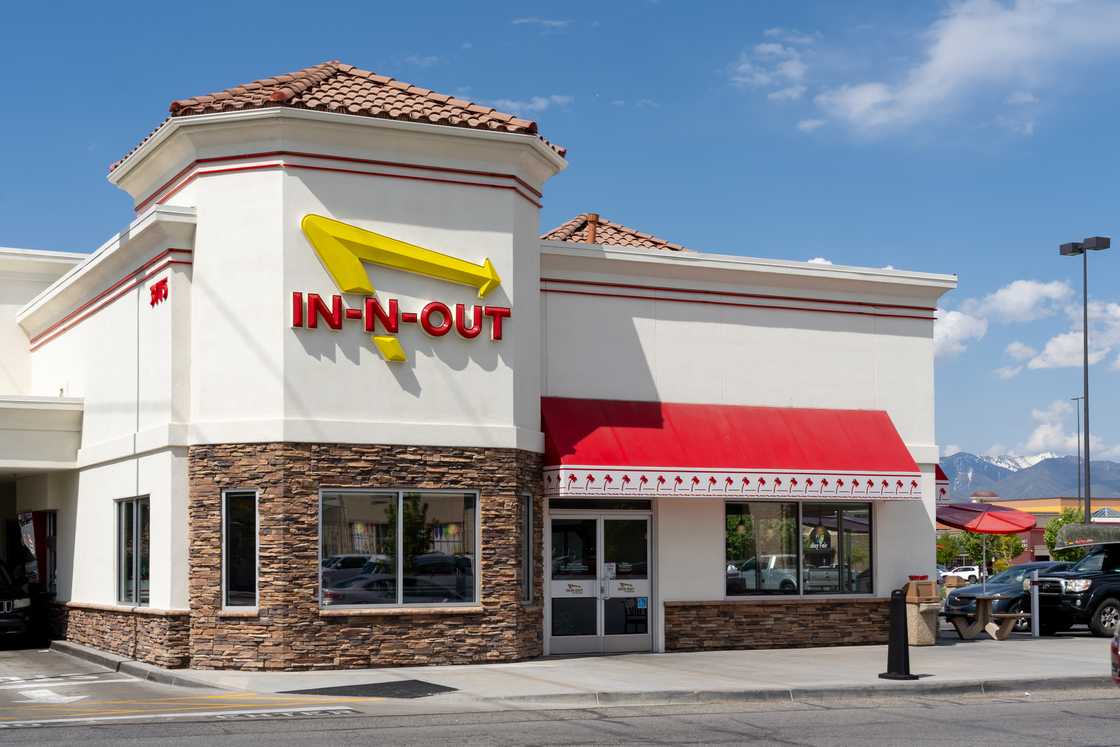 An In-N-Out Burger restaurant in West Valley City, Utah, USA.