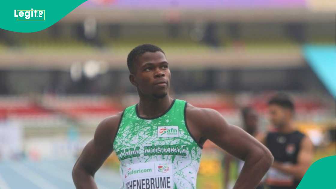 Godson Oghenebrume competing for Nigeria at the 2024 African Athletics Championships in Douala. Photo by Making of Champs Godson Oghenebrume competing for Nigeria at the 2024 African Athletics Championships in Douala. Photo by Making of Champs