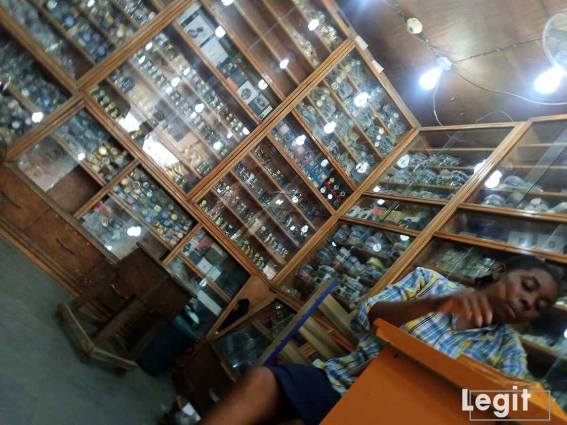 A wristwatch attendant at Balogun market, Lagos island, Lagos. Photo credit: Esther Odili A wristwatch attendant at Balogun market, Lagos island, Lagos. Photo credit: Esther Odili
