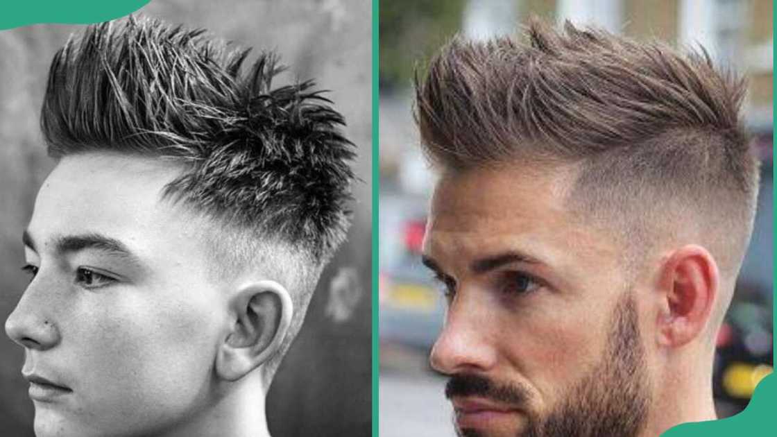 Low burst fade with spiky hair