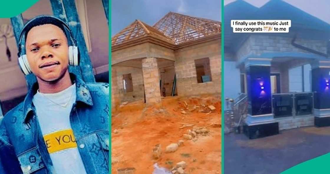 Nigerian man shows off unique design of his new house