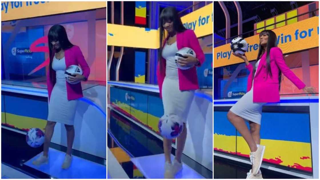 She pulled the ball juggling off. She pulled the ball juggling off.