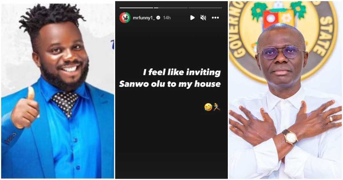 Sabinus to invite Sanwo-Olu to his house. Sabinus to invite Sanwo-Olu to his house.