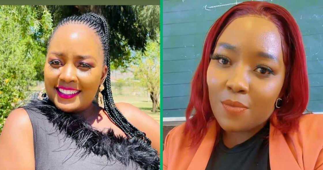 A TikTok video of a compassionate teacher covering her learners' books. A TikTok video of a compassionate teacher covering her learners' books.