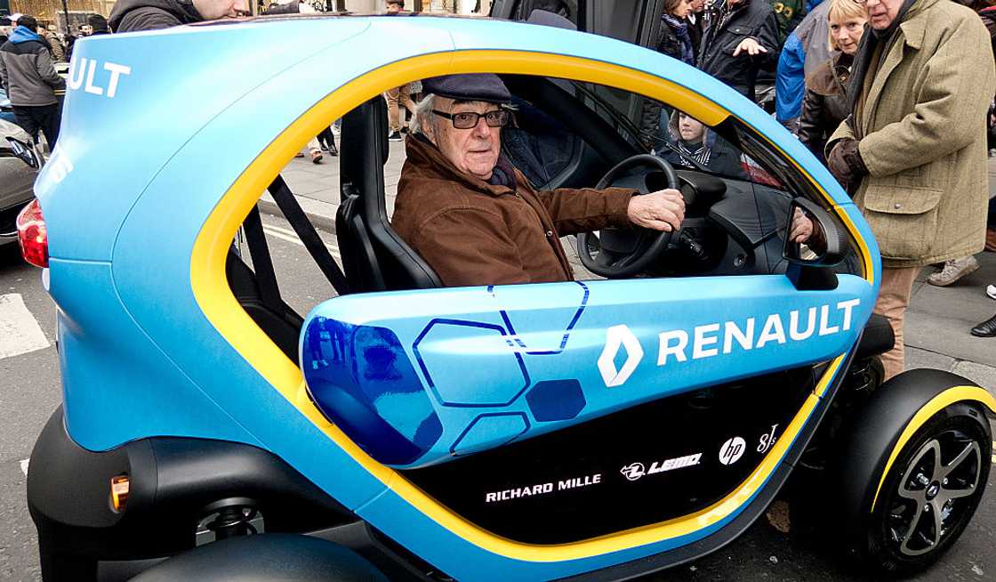 Singer, comedian & entertainer Peter Anthony in a Renault Twizzy car Singer, comedian & entertainer Peter Anthony in a Renault Twizzy car