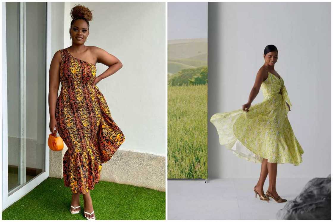 Two ladies in tea-length dresses Two ladies in tea-length dresses