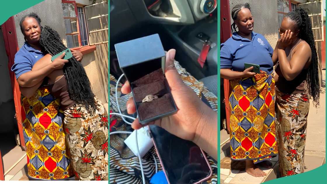 Video as lady visits ex-boyfriend's mum to return engagement ring Video as lady visits ex-boyfriend's mum to return engagement ring