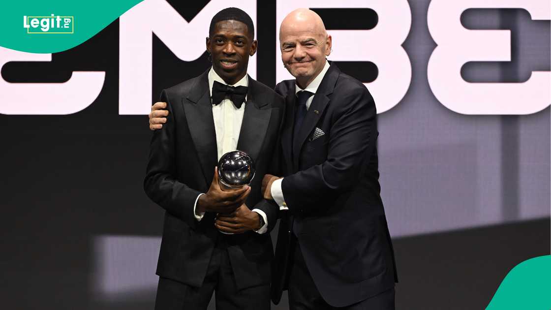Ousmane Dembele, Gianni Infantino, Fairmont Katara Hall, Doha, Qatar, FIFA, The Best Award.