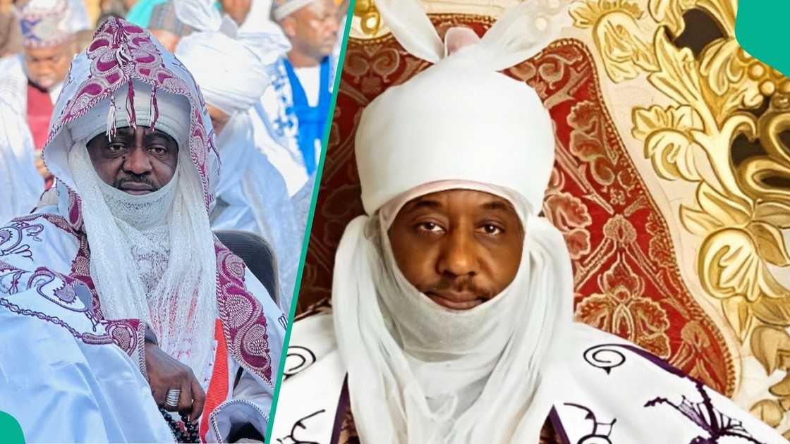On Friday, Muhammadu Sanusi II led Eid-el-Fitr prayers at Kofar Mata Eid Ground, walking from Gidan Rumfa palace in compliance with restrictions on horse parades.