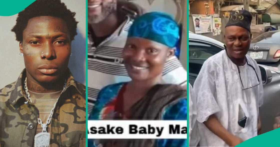 Asake's alleged baby mama and his dad spotted in new video.