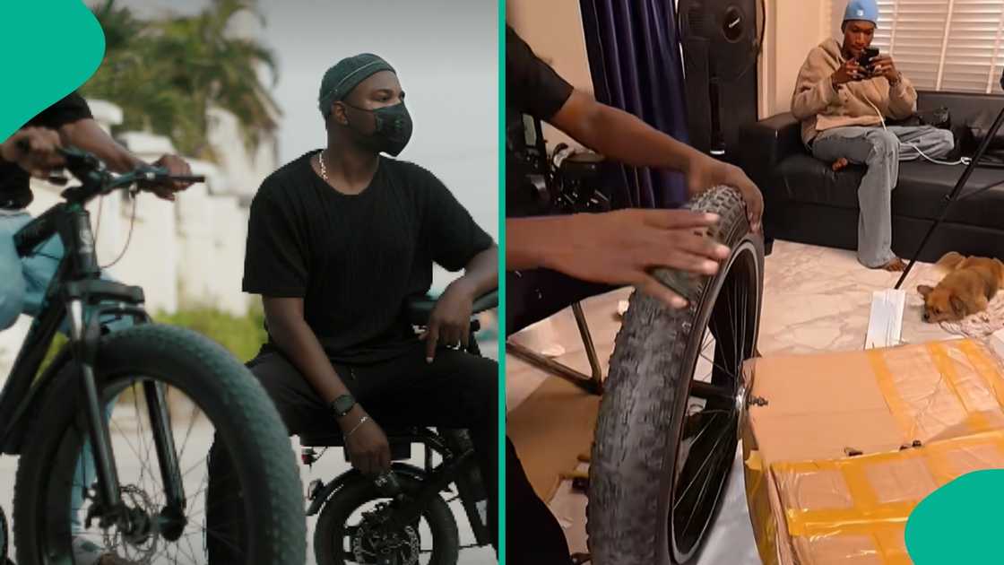 Nigerian man converts local bicycle to e-bike (electronic bicycle) Nigerian man converts local bicycle to e-bike (electronic bicycle)