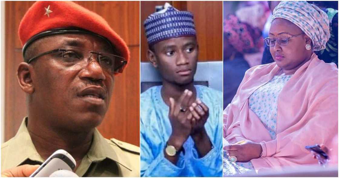 Barrister Solomon Dalung, President Muhammadu Buhari, Aisha Buhari, First Lady Barrister Solomon Dalung, President Muhammadu Buhari, Aisha Buhari, First Lady