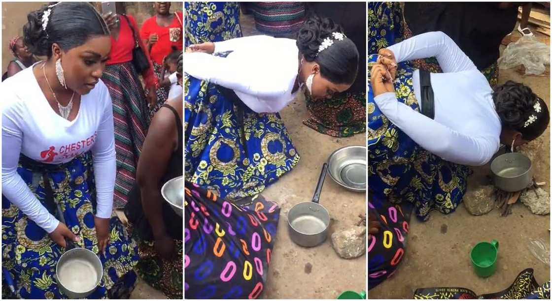 Photos of a bride observing wedding rites. Photos of a bride observing wedding rites.