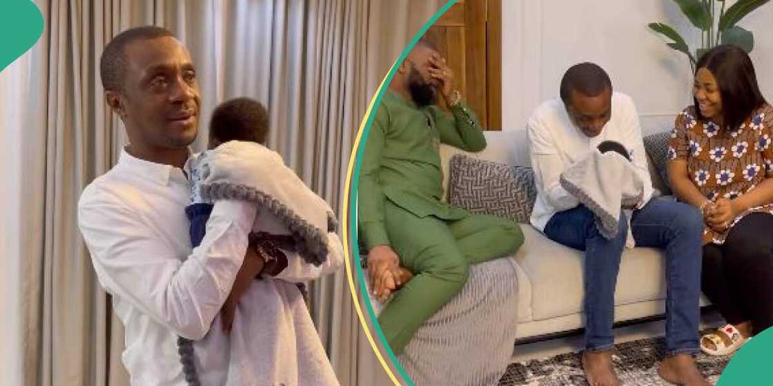 Nathaniel Bassey visits Mercy Chinwo and baby. Nathaniel Bassey visits Mercy Chinwo and baby.