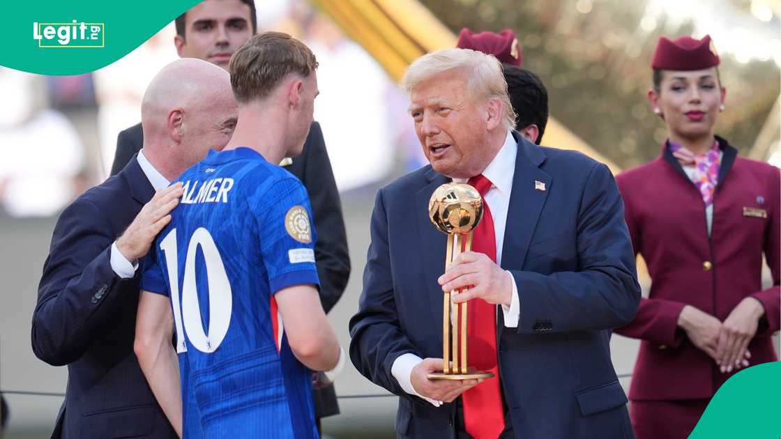 Donald Trump, Cole Palmer, Chelsea, PSG, FIFA Club World Cup, MetLife Stadium, East Rutherford, New Jersey, USA.