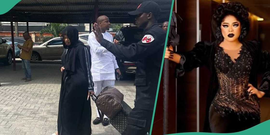 Pictures of Bobrisky going to prison goes viral. Pictures of Bobrisky going to prison goes viral.
