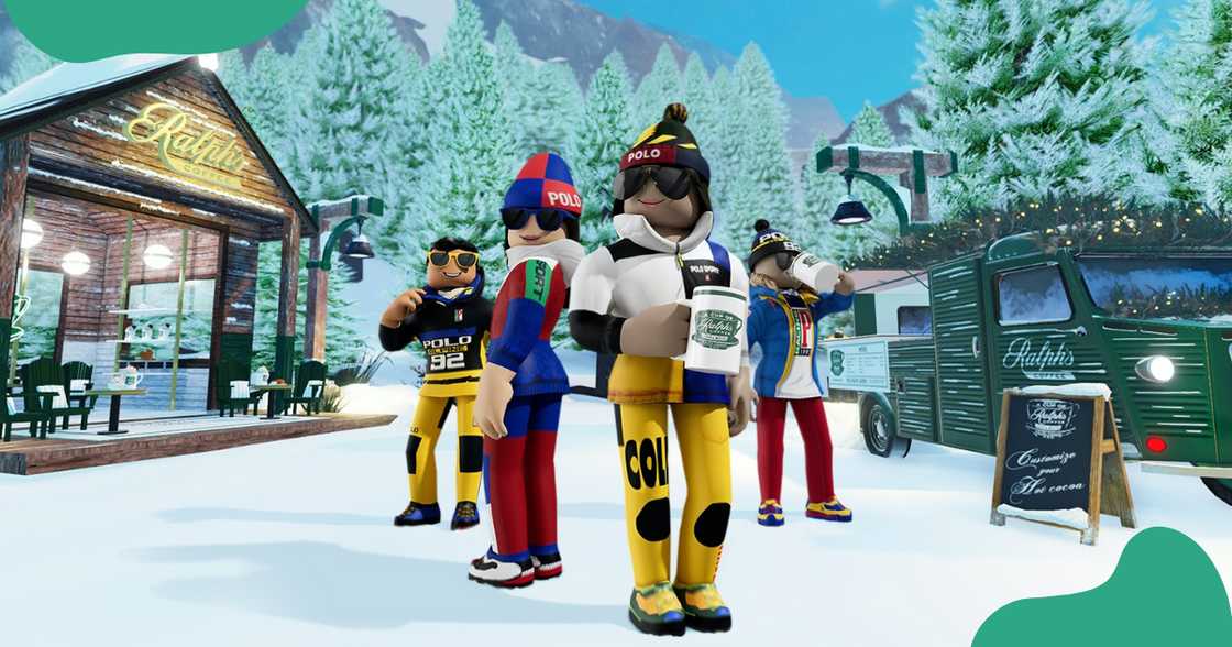 An experience set up on the Roblox platform with avatars. An experience set up on the Roblox platform with avatars.