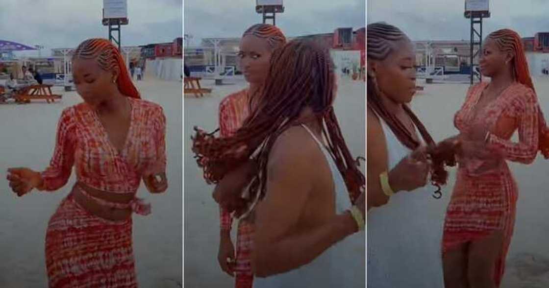 Pretty mum dances with grown daughter Pretty mum dances with grown daughter