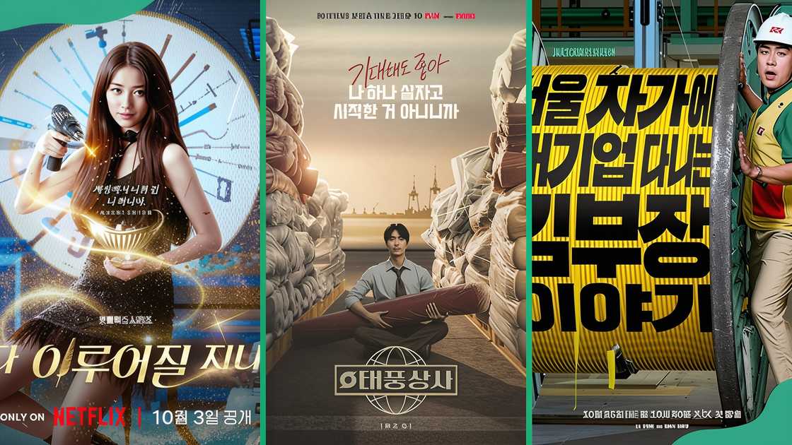 Watch Genie, Make a Wish (L), Typhoon‌ Family (C), and The Dream Life of Mr. Kim (R) posters