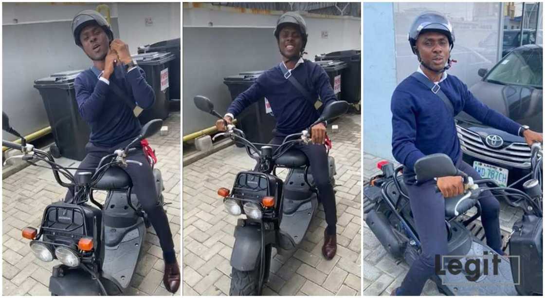 Lagos man gets a bike, rides to work, beats traffic. Lagos man gets a bike, rides to work, beats traffic.