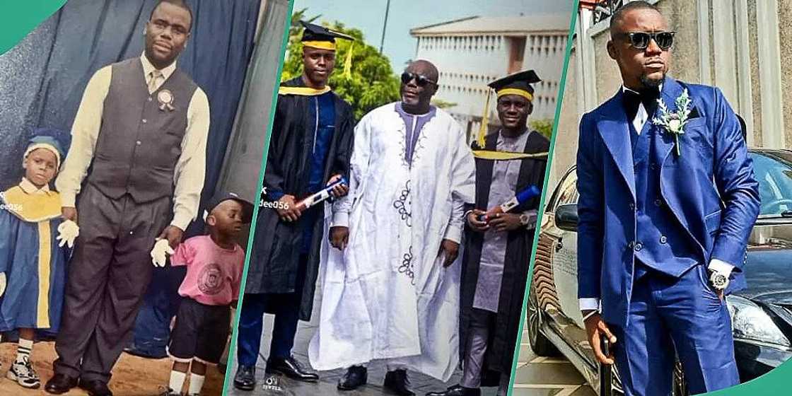 Nigerian dad recreates throwback photo with son Nigerian dad recreates throwback photo with son