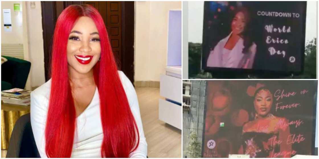 Erica's fans plaster her face on billboards across Lagos as they countdown to her birthday Erica's fans plaster her face on billboards across Lagos as they countdown to her birthday