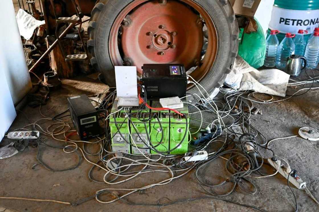 Starlink dishes are hooked up to routers that create a small wifi hotspot Starlink dishes are hooked up to routers that create a small wifi hotspot