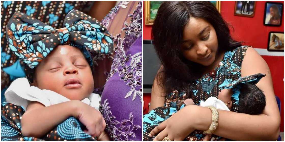 Actress Etinosa shares photos from daughter’s naming ceremony