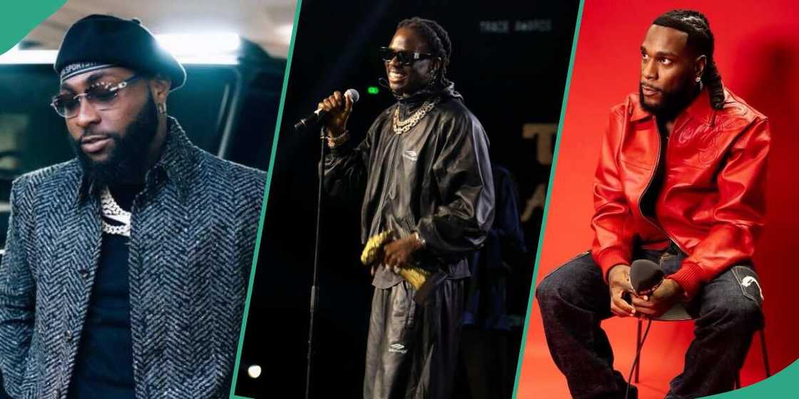 Photos of Davido, Rema and Burna at the Trace 2023 Awards ceremony