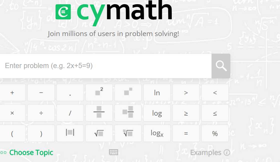 Cymath app page Cymath app page