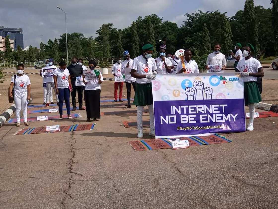 Group storms NASS, demands withdrawal of social media, hate speech bills Group storms NASS, demands withdrawal of social media, hate speech bills