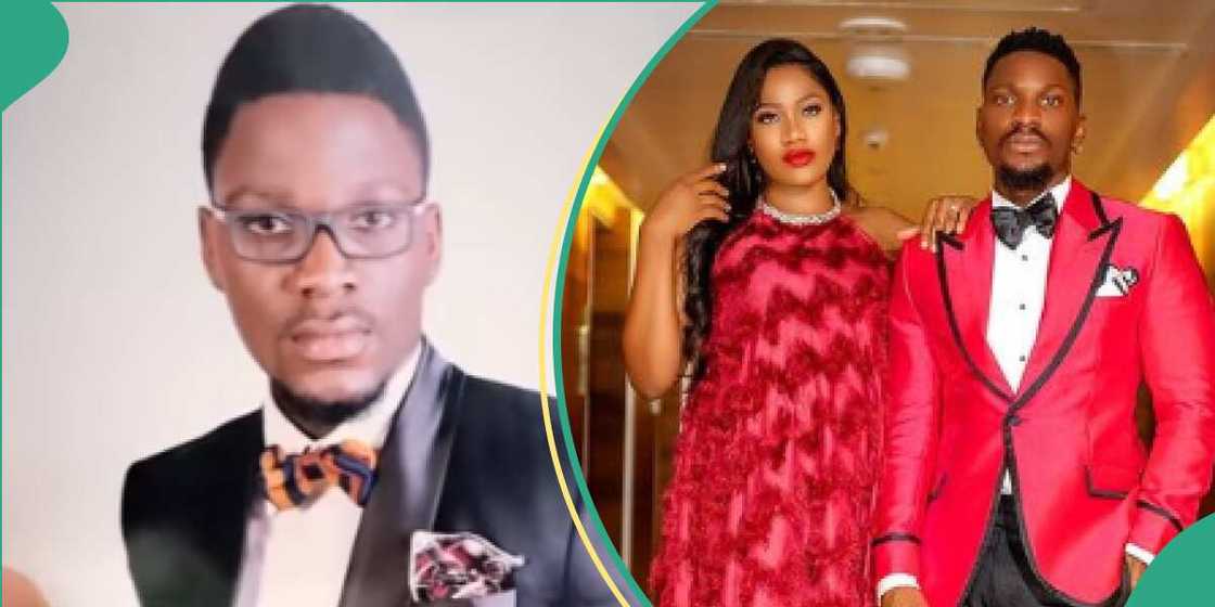 Tobi Bakre's wife queries him on old picture. Tobi Bakre's wife queries him on old picture.