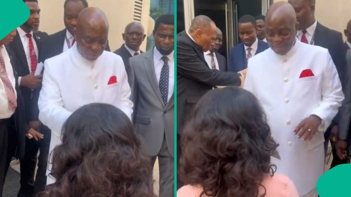 Video as lady gets emotional after meeting Bishop David Oyedepo