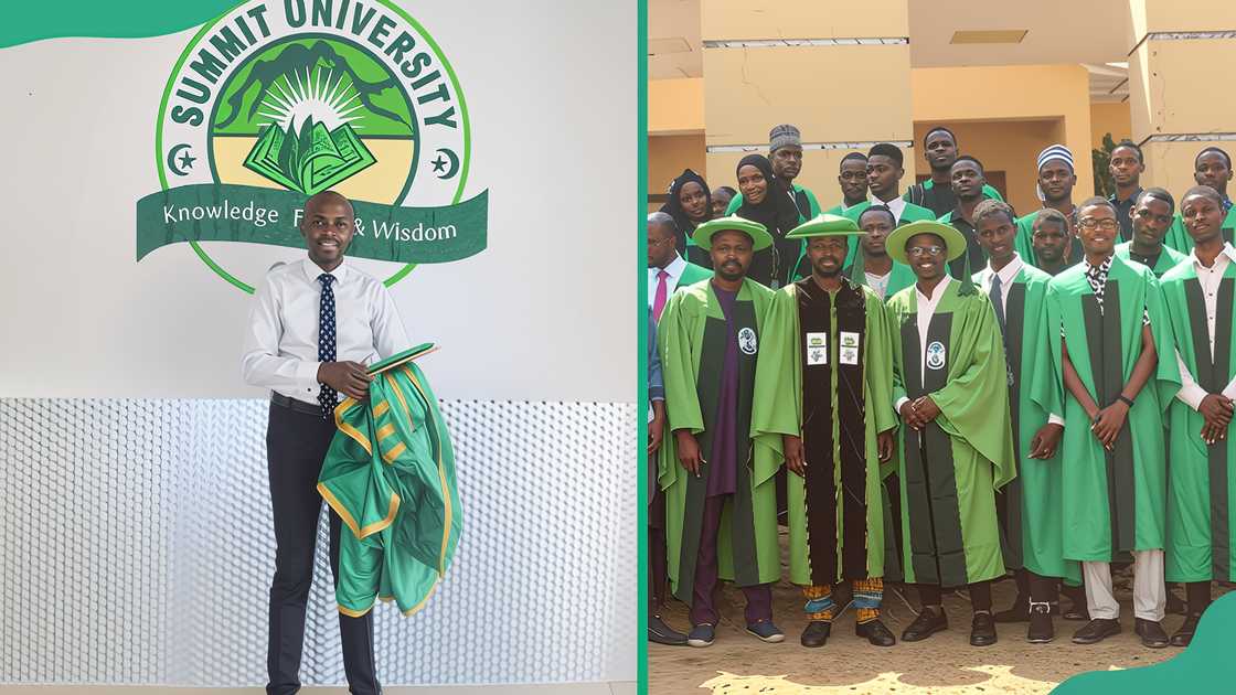 A Summit University graduate (L). Summit University graduates (R) A Summit University graduate (L). Summit University graduates (R)