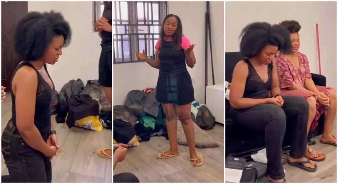 Photos of Idee Francis, a Nigerian lady praying over her new apartment in Abuja. Photos of Idee Francis, a Nigerian lady praying over her new apartment in Abuja.
