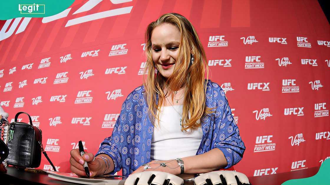 Valentina Shevchenko at the Las Vegas Convention Center
